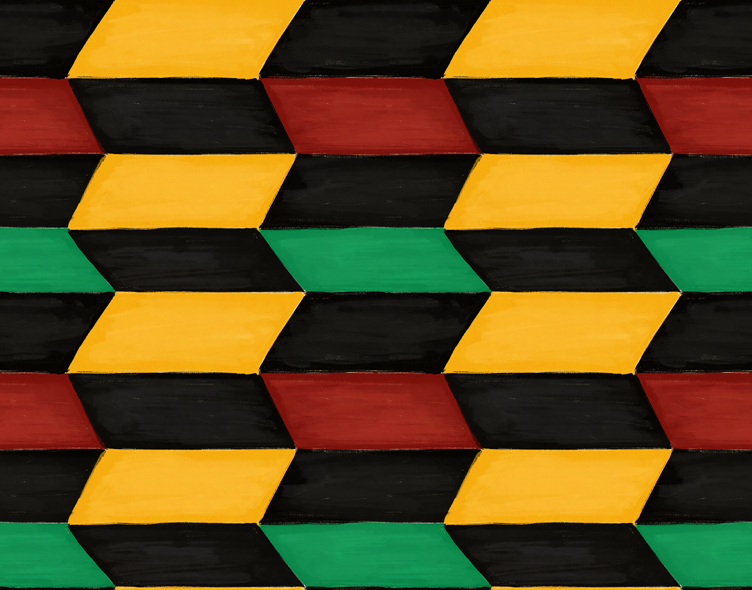 Painterly Kwanzaa Parallelogram Pattern